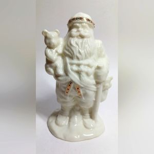 Lenox Santa Claus Figurine Classic Father Christmas Bear Gift Gold Accents